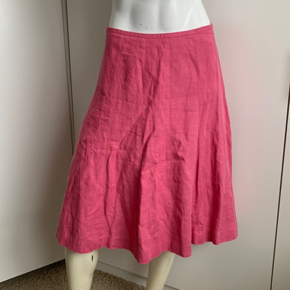 Talbots Pure Irish Linen A-line pink skirt